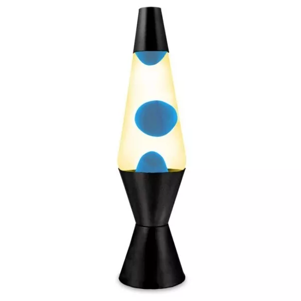 Yellow Blue Wax Liquid Lava Lamp Party Decor Night Light Black