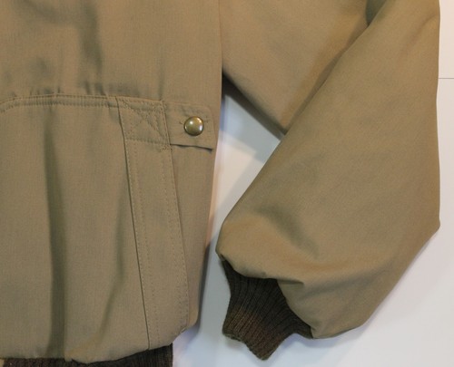 Vtg 1970s-80s JC Penney Khaki Canvas Fur Collar Fur Lined Zip Front Coat Size L - Picture 5 of 10