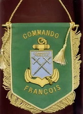 FANION / COMMANDO MARINE - FRENCH - ANTIQUE - handmade cinnamon 16 x 23 cm