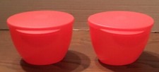 Partia 2 Różowy klips do kuchenki mikrofalowej Tupperware Zawieszka Chip Dip Dip Dip Disk Miska z pokrywką 4626A