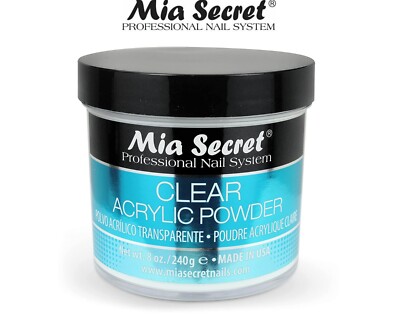 Mia Secret Professional Nail System, Clear Acrylic Powder, True Clear Tone (8oz)
