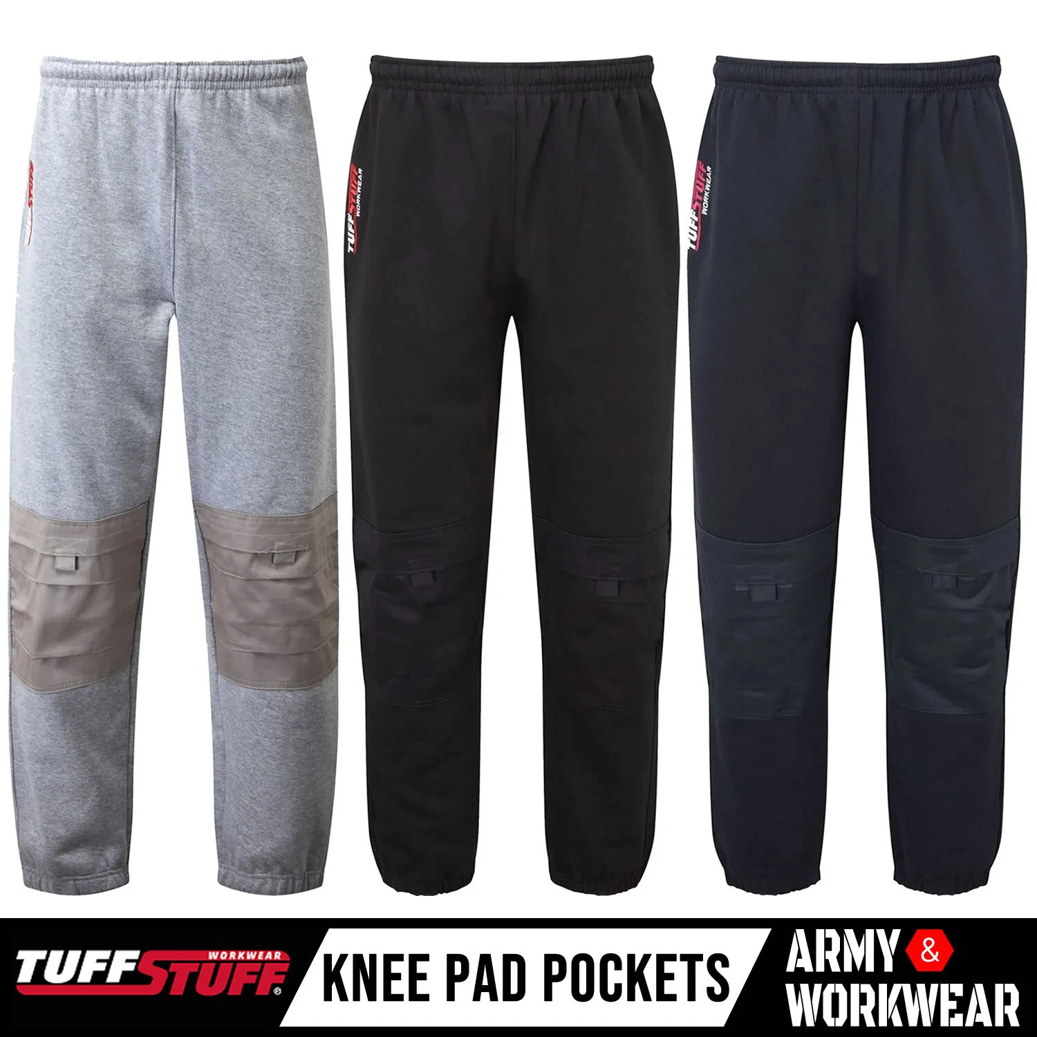 Tuffstuff Mens Knee Pad Pocket Elastic Waist Work Jogging Bottoms Joggers Pants
Opens in a new windo