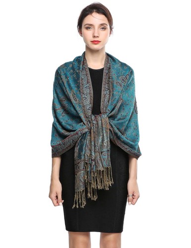 Pashmina Scarf Rave Women Scarves Luxury Paisley Shawl with Fringe Reve