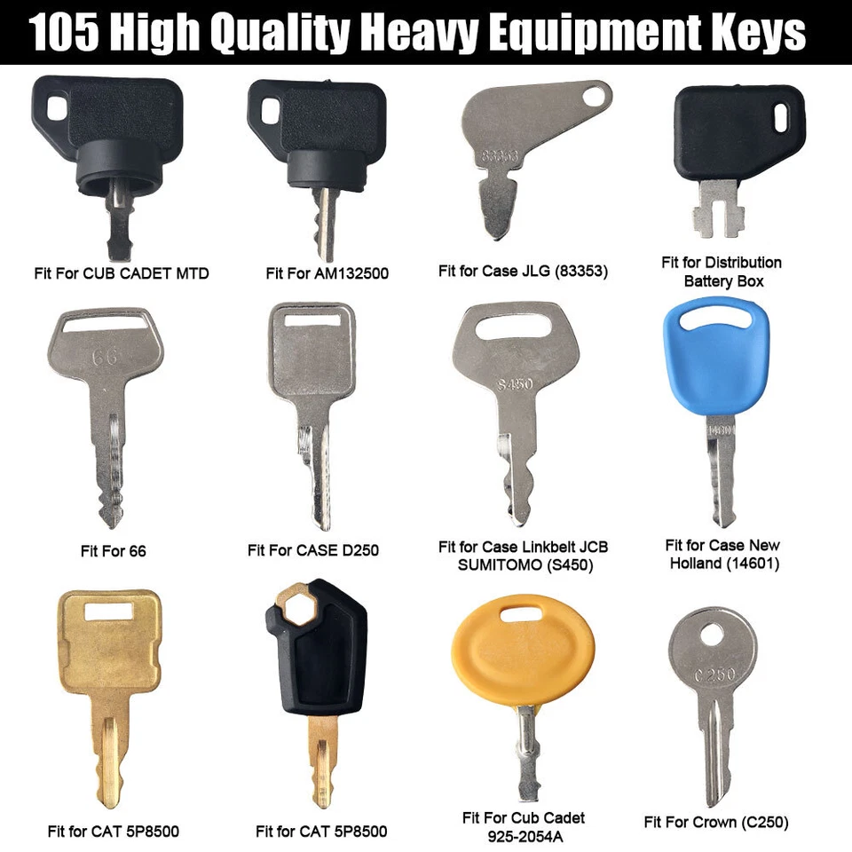 105x Master Keys Set Heavy Equipment Ignition Keys Fits Many Models USA - Image 3 of 4