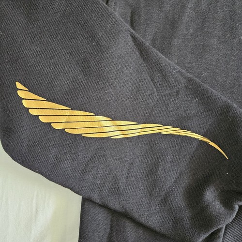 Nike Sportswear Club Fleece Funnel-Neck Sweatshirt Black Gold FJ6160 010 Size L - Picture 3 of 5