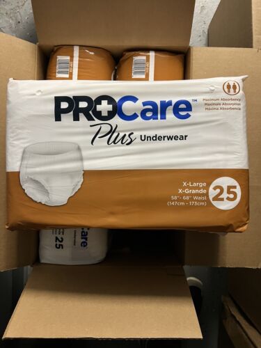 ProCare Adult Protective Underwear XL 4PacksOf 25. Maximum Absorbency. Brand New - Afbeelding 1 van 4