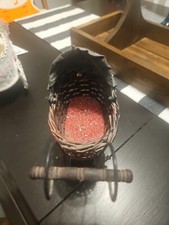 Wicker Baby Doll Vintage Carriage Buggy Stroller - Home Decor Victorian Style