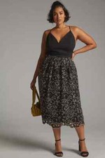 NEW  Anthropologie Maeve Eyelet v-neck Midi Dress size M