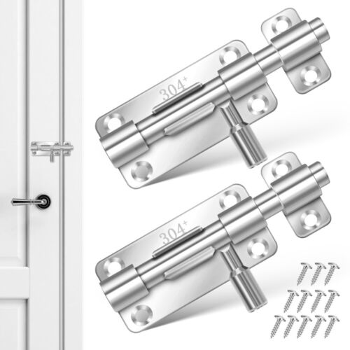 2pcs Slide Bolt Lock Inside Door Latch Screen Door Latch Door Slide Bolt Latch