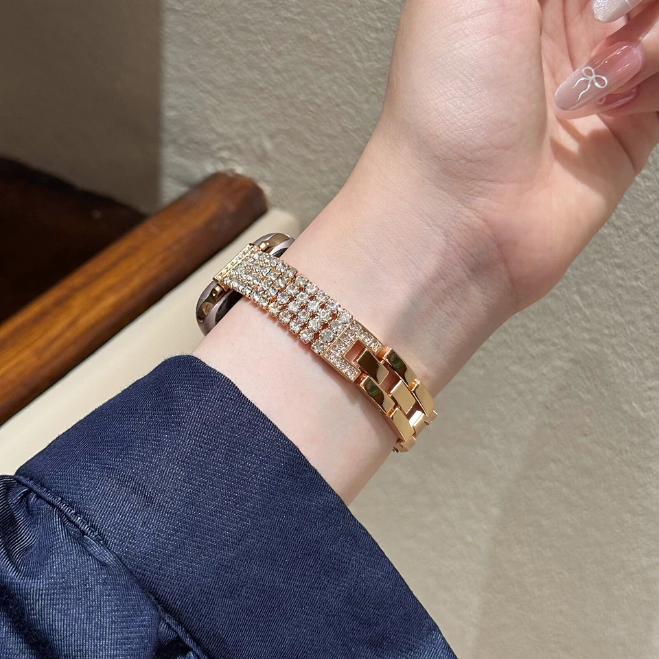 Para Apple Watch Ultra 2 Banda Serie 10 9 8 7 Mujer Joyería Brillante Banda Diamante Foto 4 de 4