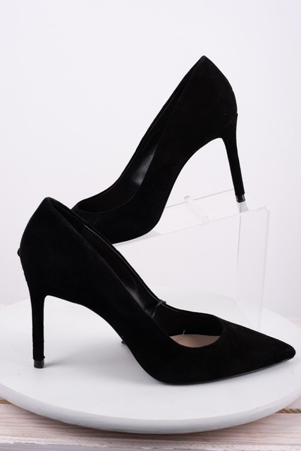 black leather shoes womens heels