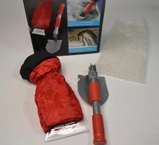 The Sharper Image Auto Essentials Ice Scraper Mitt & Folding Shovel Winter New