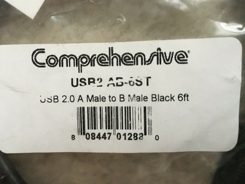 Comprehensive USB2-AB-6ST USB 2.0 A Male to USB B Male Configuration Cable 6ft - Picture 2 of 3
