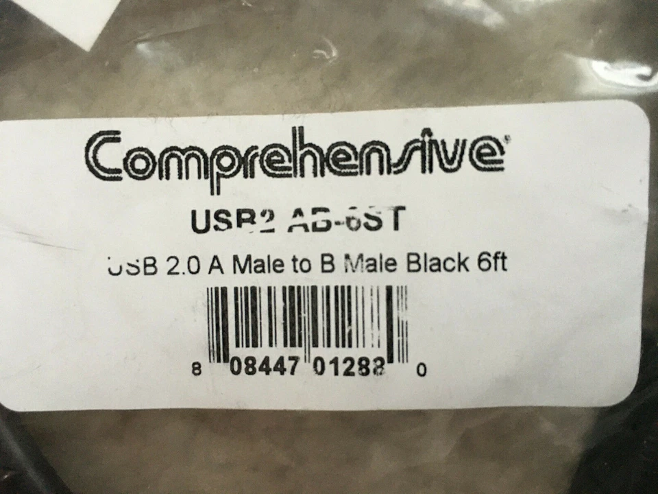 Comprehensive USB2-AB-6ST USB 2.0 A Male to USB B Male Configuration Cable 6ft - Image 2 of 3