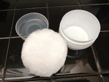 White Baby Talcum Powder Container Dispenser with Fluffy Puff for Gentle Care