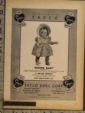 1946 VINTAGE SAYCO SKINTEX BABY DOLL RUBBER BABY JOINTED TRU-LIFE TOY AD TJ73