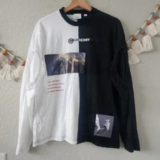 Burberry Winlow Cut Out Sleeve Cotton Montage Print Long Sleeve Shirt Mens XS