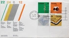 Canada OFDC#585a - Earth Sciences (1972) 4 x 15¢ Se-tenant pl. block (582-585