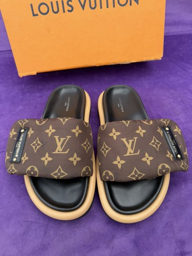 Louis Vuitton Women's Pool Pillow Comfort Mule Sandals Monogram Nylon Size 36 - Picture 2 of 24