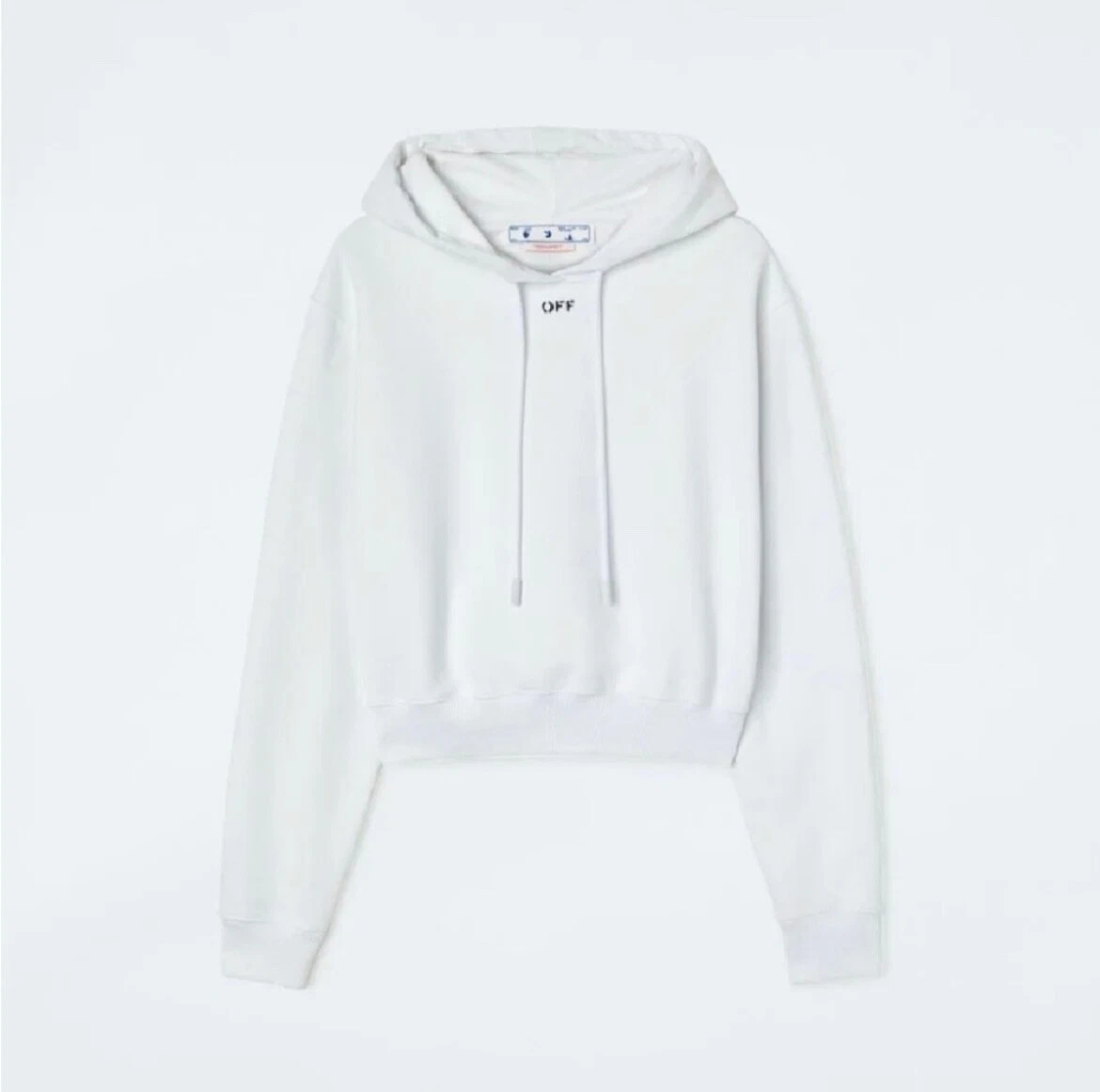Felpa con cappuccio nuova Off White Stamp Cropped bianca XS