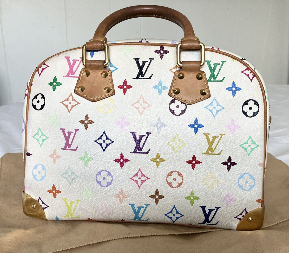 Authentic Louis Vuitton Murakami Multicolor Vintage Trouville Bag