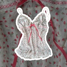 Vintage coquette lingerie babydoll with ribbons lace and flowers
