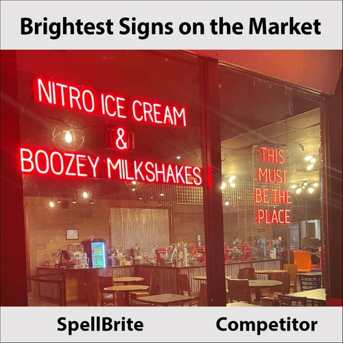 SpellBrite WE CATER 10 DIGIT PHONE NUMBER Sign | Neon Look, LED Light - Picture 2 of 11