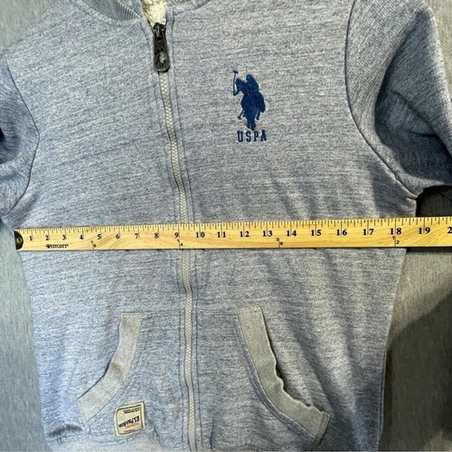 U.S. Polo Assn. Hoodie Women’s Small Gray Sherpa Lined Full Zip Snowpolo Cotton - Picture 9 of 15