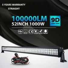 52"INCH 1000W Led Light Bar Spot Flood Combo Offroad Driving 4X4 Truck ATV 50/54