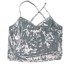 Victoria's Secret Baby Blue Crushed Velvet Crop Cami, Size M