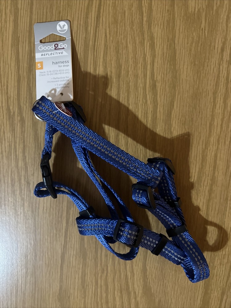 Dog Harness blue reflective small