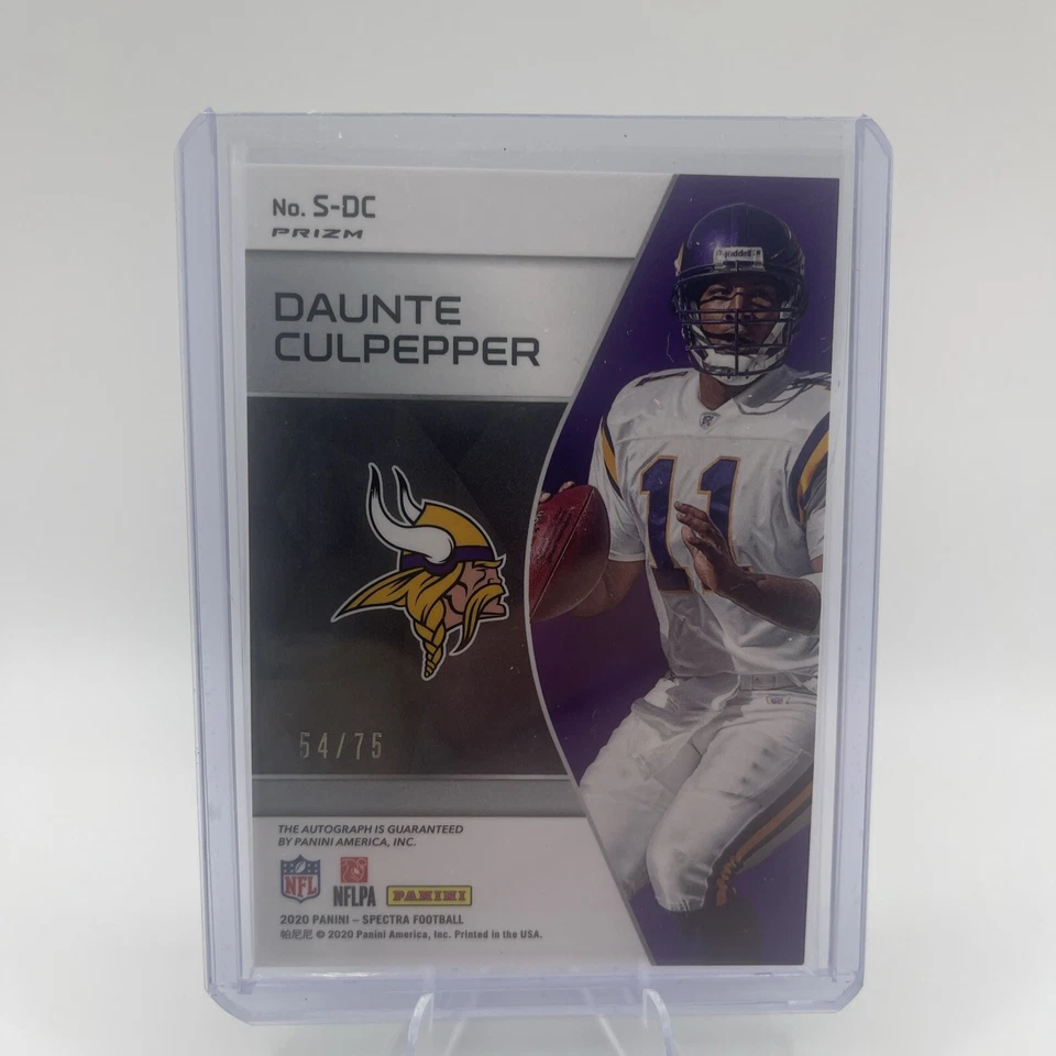 2020 Panini Spectra Signatures Prizm #S-DC Daunte Culpepper Vikings 54/75 - Image 2 of 2