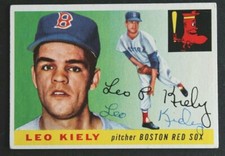 Leo Kiely Boston Red Sox (d.1984) Autographed 1955 Topps #36 Signed Card JSA COA