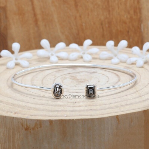 1.14 Ct Natural Mix Shape Bracelet Salt and Pepper Diamond Bracelet KD1220 - Picture 2 of 10