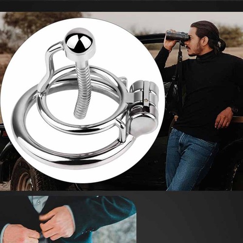 Latest Sounding Plug Male Chastity Cage Device Stainless Steel Locking Belt New - Picture 12 of 35