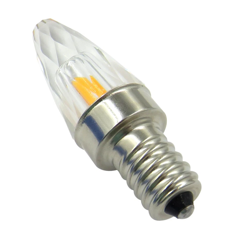 Lâmpada LED E12 B6 1505 + 2835 COB K9 luzes cônicas de vidro cristal 6x - Imagem 3 de 3