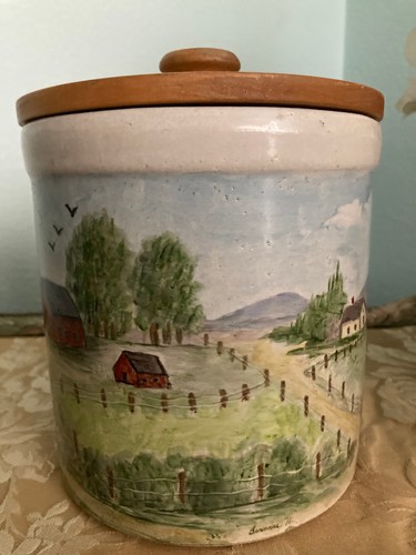 RRP Co Roseville Pottery Decorated Signed Crock - Picture 8 of 13