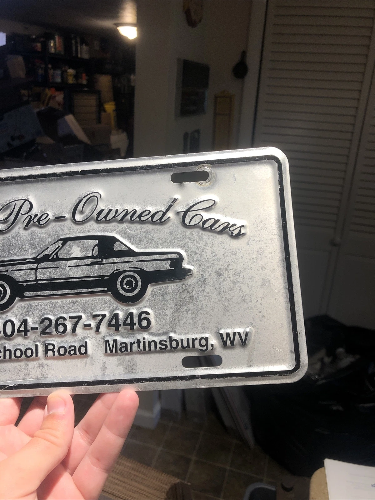  1980s used cars dealership license plate souvenir martinsburg wv wva 