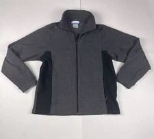 Columbia Childrens Youth Size 14/16 Fleece Jacket Full Zip 2 Tone Gray Black