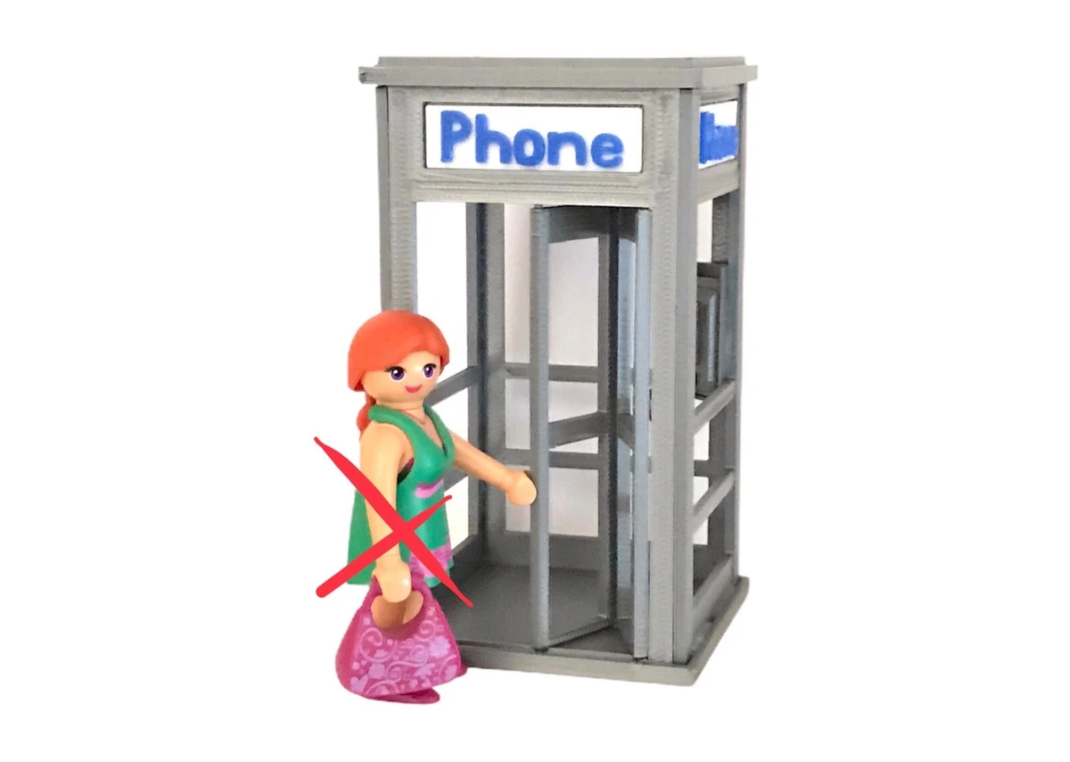 CUSTOM PHONE BOOTH CLASSIC PHONE BOOTH PLAYMOBIL FIGURE NOT INCLUDED