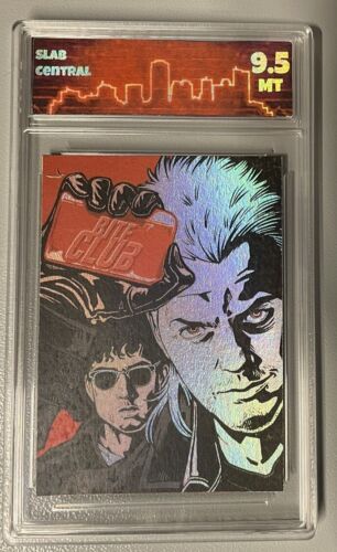 Lost Boys Bite Club 80’s  holographic Art card  graded 9.5 Slab Central - Afbeelding 1 van 2