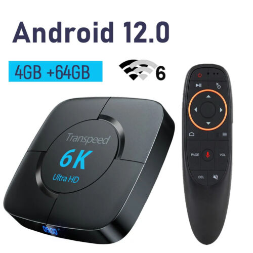 Android 12.0 TV Box Voice Assistant 6K 3D Wifi6 4GB RAM 64G Media player Top Box - Picture 1 of 32