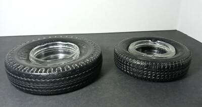 Lot of 2 Transteel Radial Firestone Tire Ashtray & Hi Life M401 Ashtray