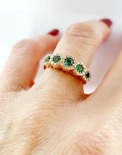 Anillo Modelo Magic de Mujer Oro Rosa, Esmeraldas, Diamantes 18kt-750 - Imagen 8 de 8