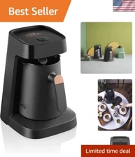 Fully Automatic Turkish Coffee Maker - 5 Cups with Measuring Spoon & LED Alert
