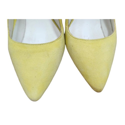Alice + Olivia Yellow Suede Dina Pump Size EU 38/US 7.5 - Picture 5 of 11