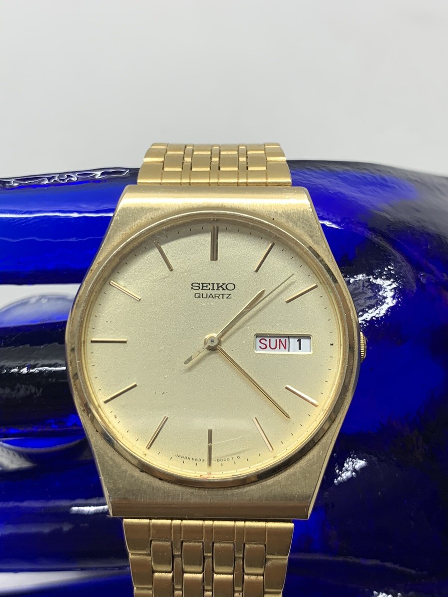 Vintage Seiko 6533-8000 Gold Tone Watch Untested As Is | eBay