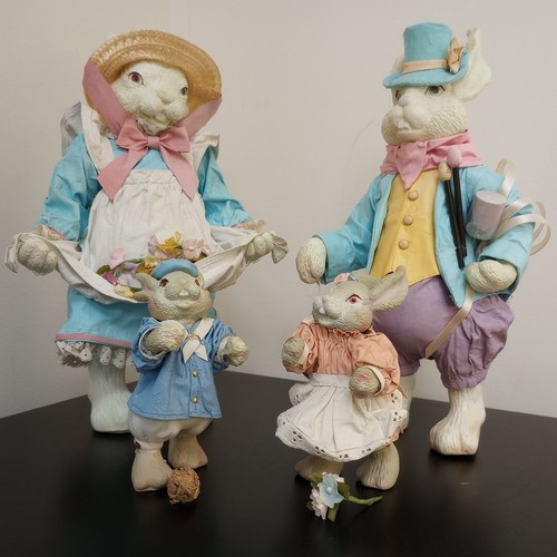 Midwest Importeure Osterhasen Familie Gruppe Herr Frau Junge Mädchen Blumen Ausgaben! - Bild 2 von 23