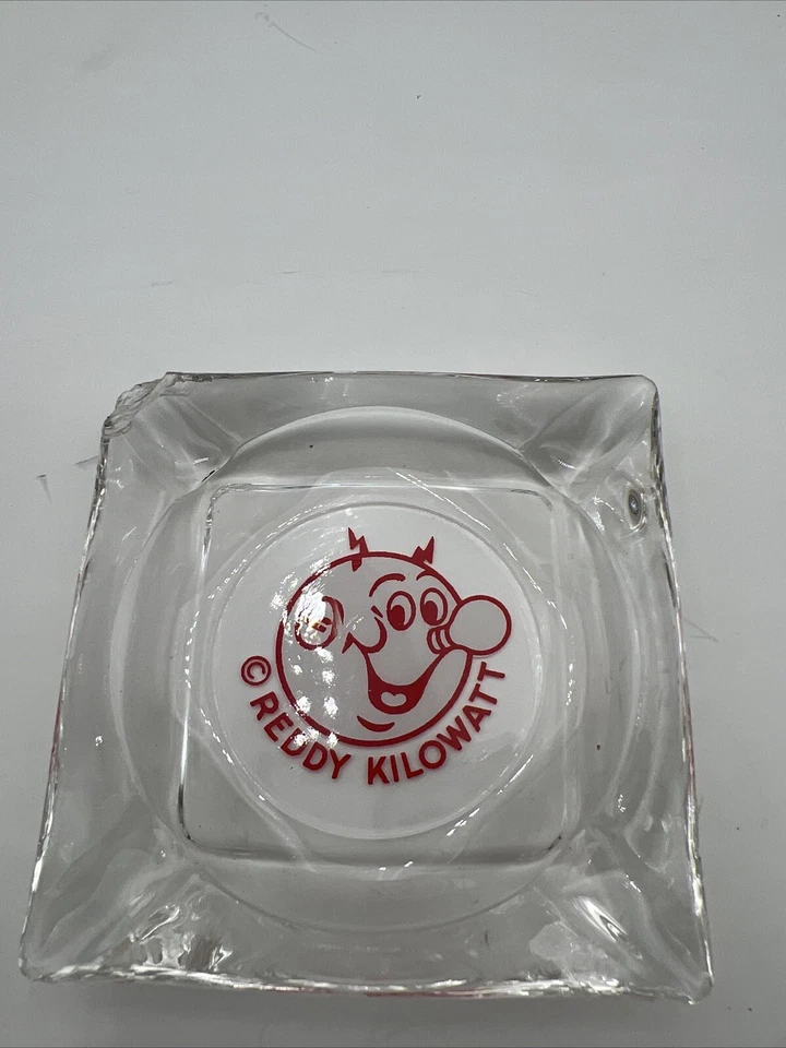 ⭐️Vintage REDDY KILOWATT Collectible Glass Ashtray Lot Of 3 READ DESCRIPTION⭐️ - Image 4 of 4