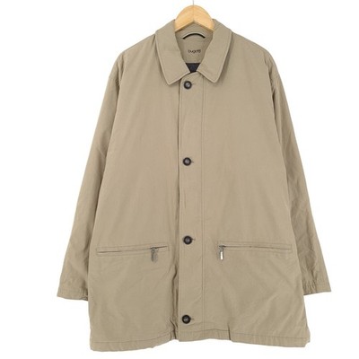 Vintage Bugatti Coat Men Overcoat Jacket Cotton Beige Po5 Size 50